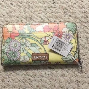NEW sakroots floral zip wallet